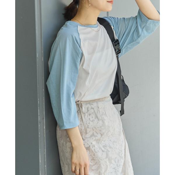 tシャツ クルーネックシアーラグランTEE レディース