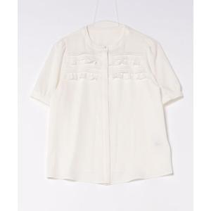 ブラウス シャツ ストレッチジョーゼット_フリルディテールブラウス レディース