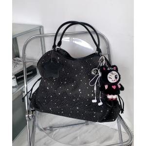 THREE FOUR TIME ボストンバッグ 星柄 黒 2way ショルダー Three Four Time（スリーフォータイム） トートバッグ 星刺繍3WAYBAG