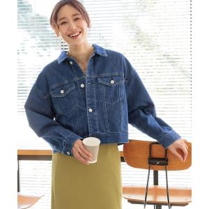 「GLOBAL WORK」 デニムジャケット SHORT ブルー レディース