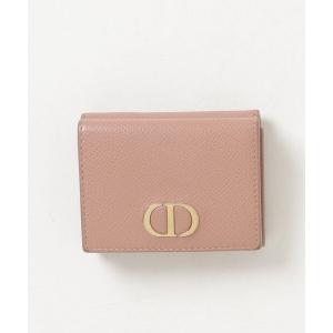 「Christian Dior」 モンテーニュ  CDロゴ 三つ折り 財布 - ピンク レディース