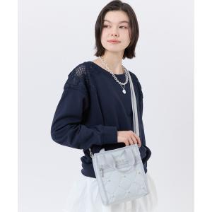 ショルダーバッグ バッグ MINI N/S TOTE W/ PEARLS ミストグレーパール レディース