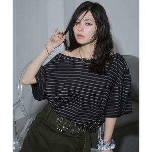 tシャツ ルーズオフショルトップス レディース