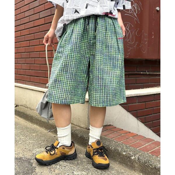 ハーフパンツ パンツ 「SOUNDS GOOOOD」ネオンチェックハーフパンツ メンズ レディース