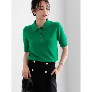ニット セーター 「調温」ハーフスリーブニットポロ レディース