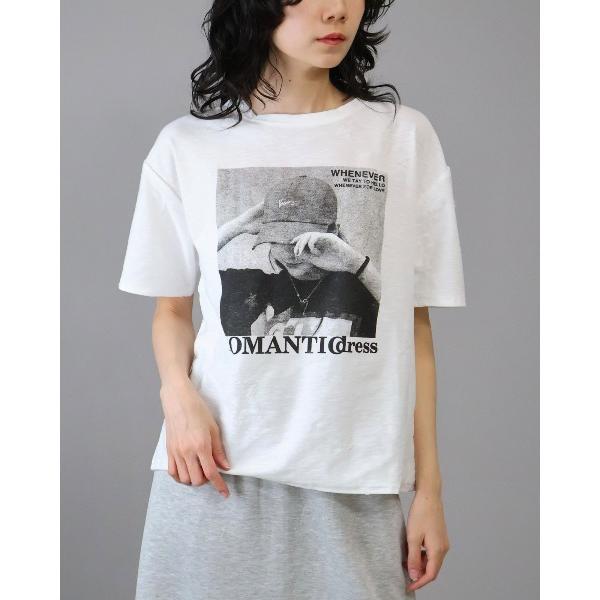 tシャツ 半袖 星柄ダメージ加工　フォトプリント　Tシャツ レディース