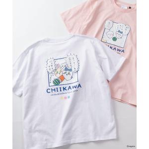 tシャツ 半袖 「75」「CHIIKAWA/ちいかわ」発泡プリント スイカ割り/ピースサイン Tシャツ レディース メンズ