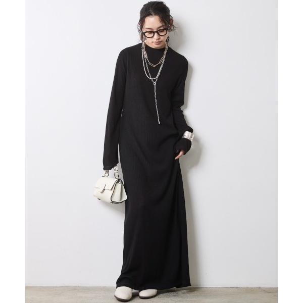 「CHIC STYLE」 長袖ワンピース L ブラック レディース