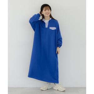 「studio CLIP」 長袖ワンピース FREE ブルー レディース