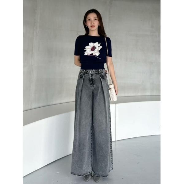 「SNIDEL」 デニムパンツ 0 ライトグレー レディース