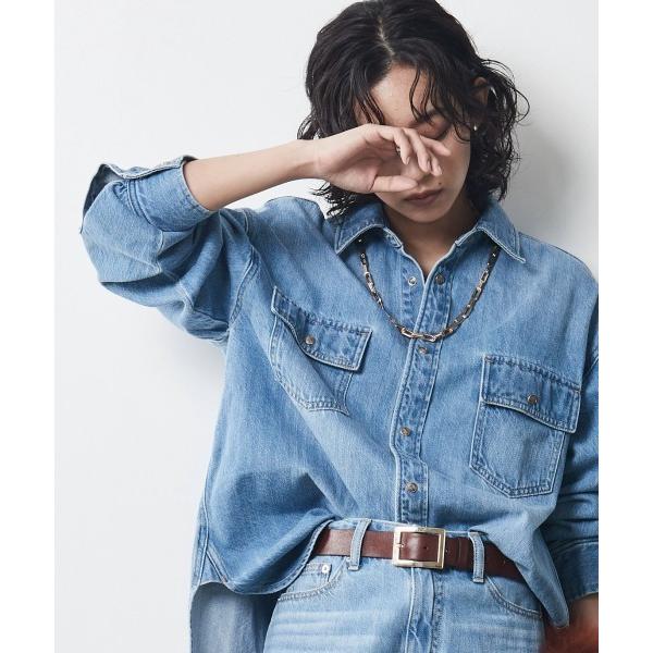 「CHIC STYLE」 長袖シャツ LL ブルー レディース