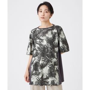 tシャツ 「接触冷感・マシンウォッシャブル」クールボタニカルプリントカットソー レディース