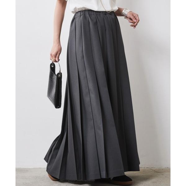 「CHIC STYLE」 プリーツスカート M グレー レディース