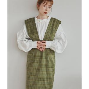 「hinari」 サロペットスカート MEDIUM グリーン レディース