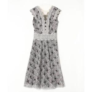 「Tadashi Shoji  」 レースノースリーブワンピース 0 ブラック レディース
