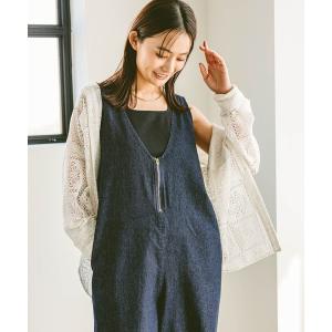 「GLOBAL WORK」 オールインワン LARGE ネイビー レディース