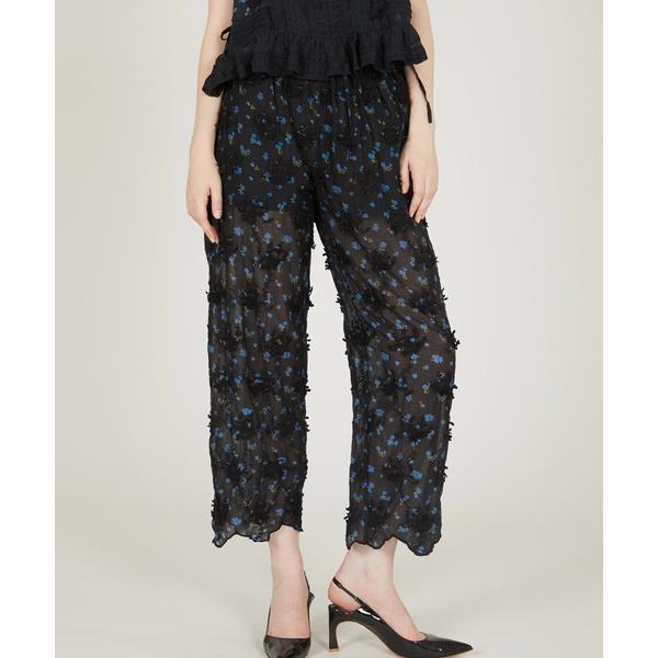 パンツ 「crinkle crinkle crinkle」sheer flower easy pan...