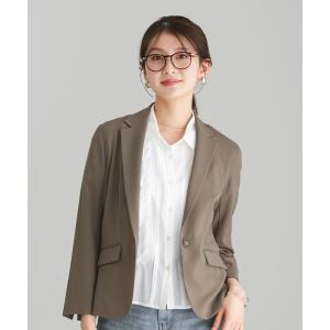 ジャケット テーラードジャケット 「 UVカット・速乾・洗える 」 リネンライクツイル・テーラードジャケット レディース
