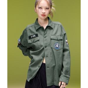 ブラウス シャツ VARIOUS PATCHED MILITARY SHIRT レディース メンズ