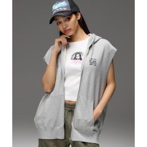 ベスト ジレ SIGNBOARD LOGO ZIP UP SWEAT VEST レディース メンズ