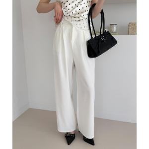 ワイドパンツ パンツ ウエストレースラメタックパンツ レディース