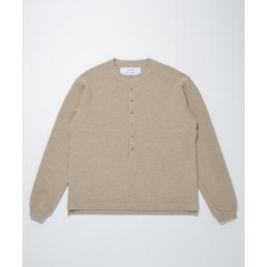 ヘンリーネック tシャツ ワッフルヘンリーネックロングスリーブ　Waffle henley neck L/S T-shirt メンズ レディース