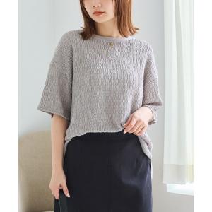 tシャツ 楊柳ラウンドヘムカットプルオーバー レディース