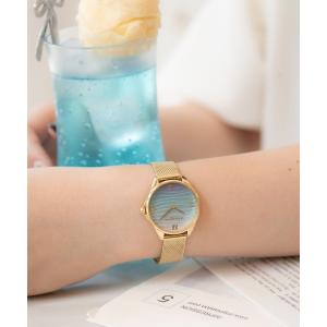 腕時計 レディース 「OLIVIA BURTON/オリビアバートン」シグネチャー - 30mm アジュール  ゴールド メッシュ レディース