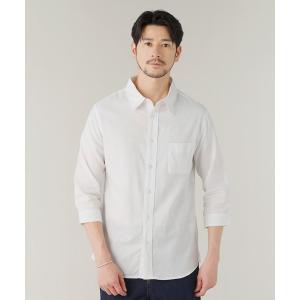 シャツ Buyer's Select/綿麻ストレッチ　七分袖レギュラーカラーシャツ メンズ