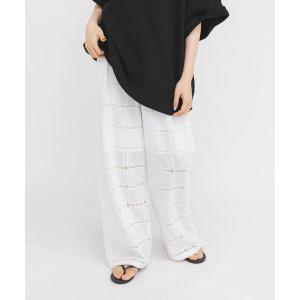 パンツ アイレットエンブロイダリーパンツ レディース