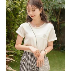 tシャツ 刺繍 ポケット Tシャツ le reve vaniller レディース