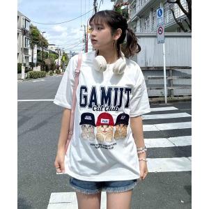 tシャツ リアル猫ならびプリント おめかしビッグサイズ半袖Tシャツ「UNISEX ITEM」 レディース メンズ