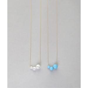 アレルギー対応 ネックレス 金属アレルギー対応「ieLS」ステンレス　シェルパール/イミテーションターコイズ　ネックレス レディース メンズ