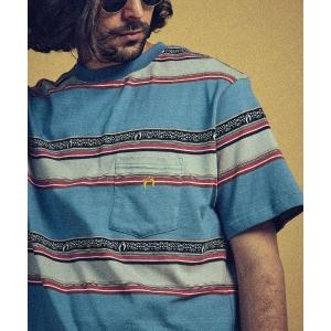 tシャツ 「HANG TEN/ハンテン」70'S JACQUARD TEE　ジャカード織り　ワンポイント刺繍　Tシャツ メンズ レディース