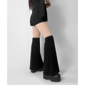 パンツ 「LVEU.」レッグウォーマーデザインパンツ / ボトムス パンツ レギンス レッグウォーマー 網タイツ レイヤード風 ブラック ベージュ レディース