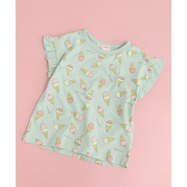 tシャツ アイスクリーム総柄プリントTシャツ ノースリーブ KIDS キッズ 子供服 女の子