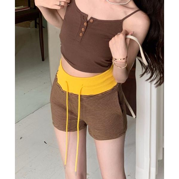パンツ Color Block Border Short Pants レディース
