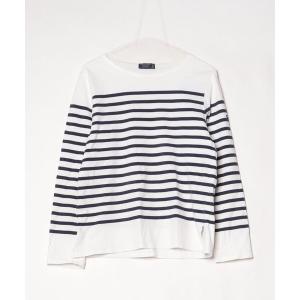「SAINT JAMES」 ボーダー柄長袖カットソー M ホワイト レディース