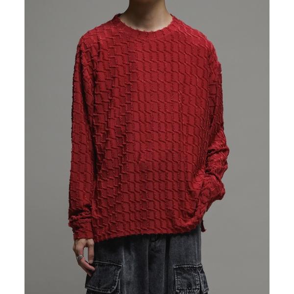 「Casper John」 長袖Tシャツ X-SMALL レッド メンズ