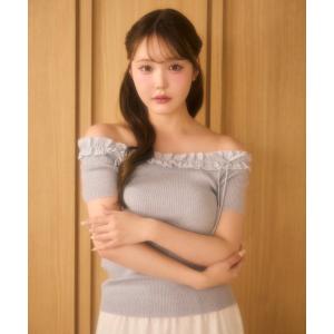 ニット セーター オフショルフリルニット レディース