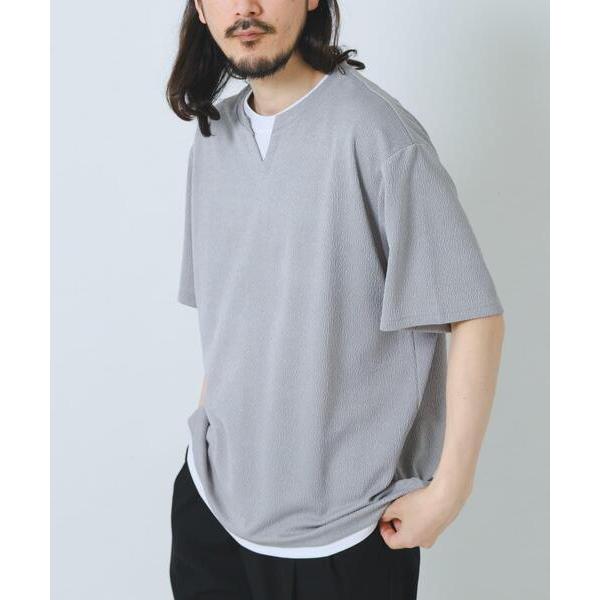 tシャツ 冷感 フェイクレイヤースキッパー半袖プルオーバー メンズ