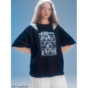 tシャツ 「STAR WARS(TM)」グラフィックプリントレースTシャツ レディース