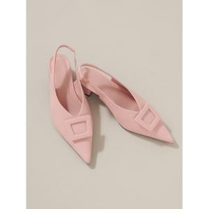 パンプス ミュール バックル付きスリングパンプス
