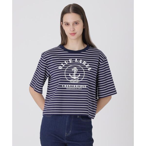 tシャツ 半袖 プレーティングシルケットスムースグラフィックロゴTシャツ レディース