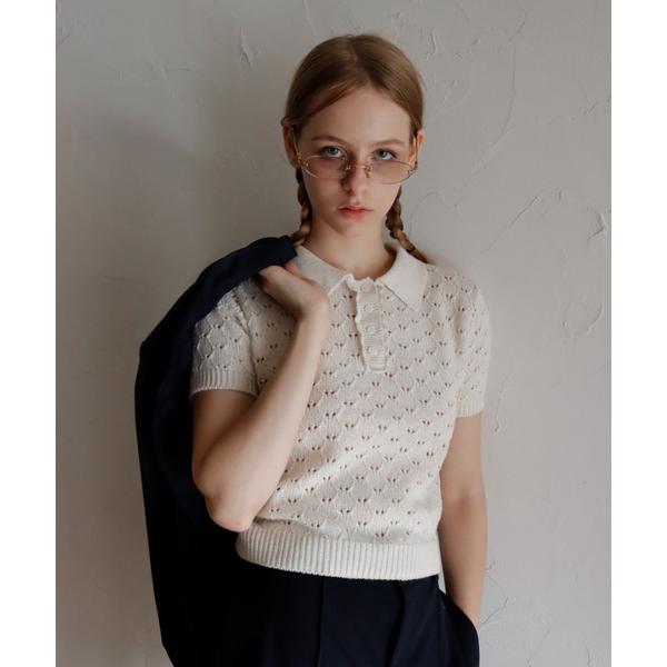 ポロシャツ ポロ 「mieya mieya」LYC EENNE KNIT POLO/リセエンヌニット...