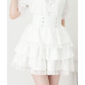 スカート レース重ねフリルビジュースカート