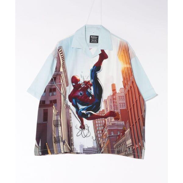 ブラウス シャツ 「 MARVEL 」 アロハシャツ スパイダーマン マイヒーロー 26S4 レディ...