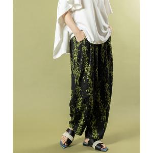 パンツ プリントタックパンツ レディース
