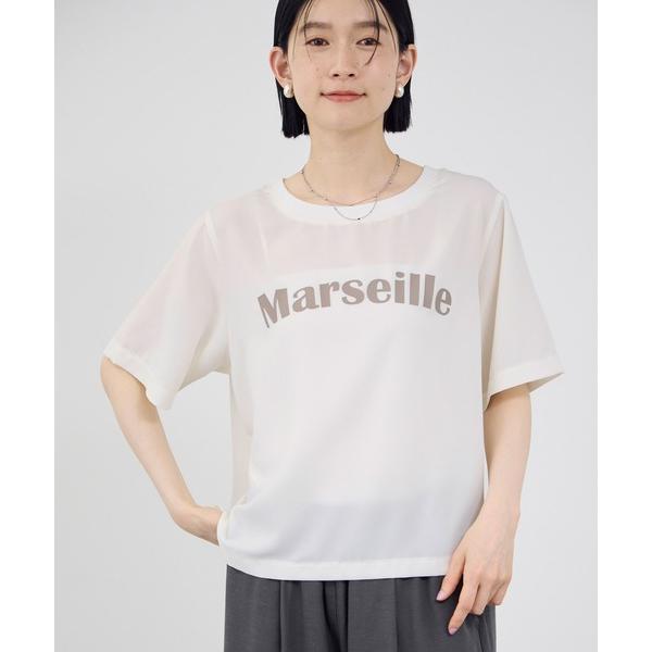 tシャツ 半袖 Idnes ジョーゼットロゴTシャツ レディース