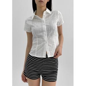 ブラウス シャツ 「MADE」 マレッドリンクル半袖シャツ レディース